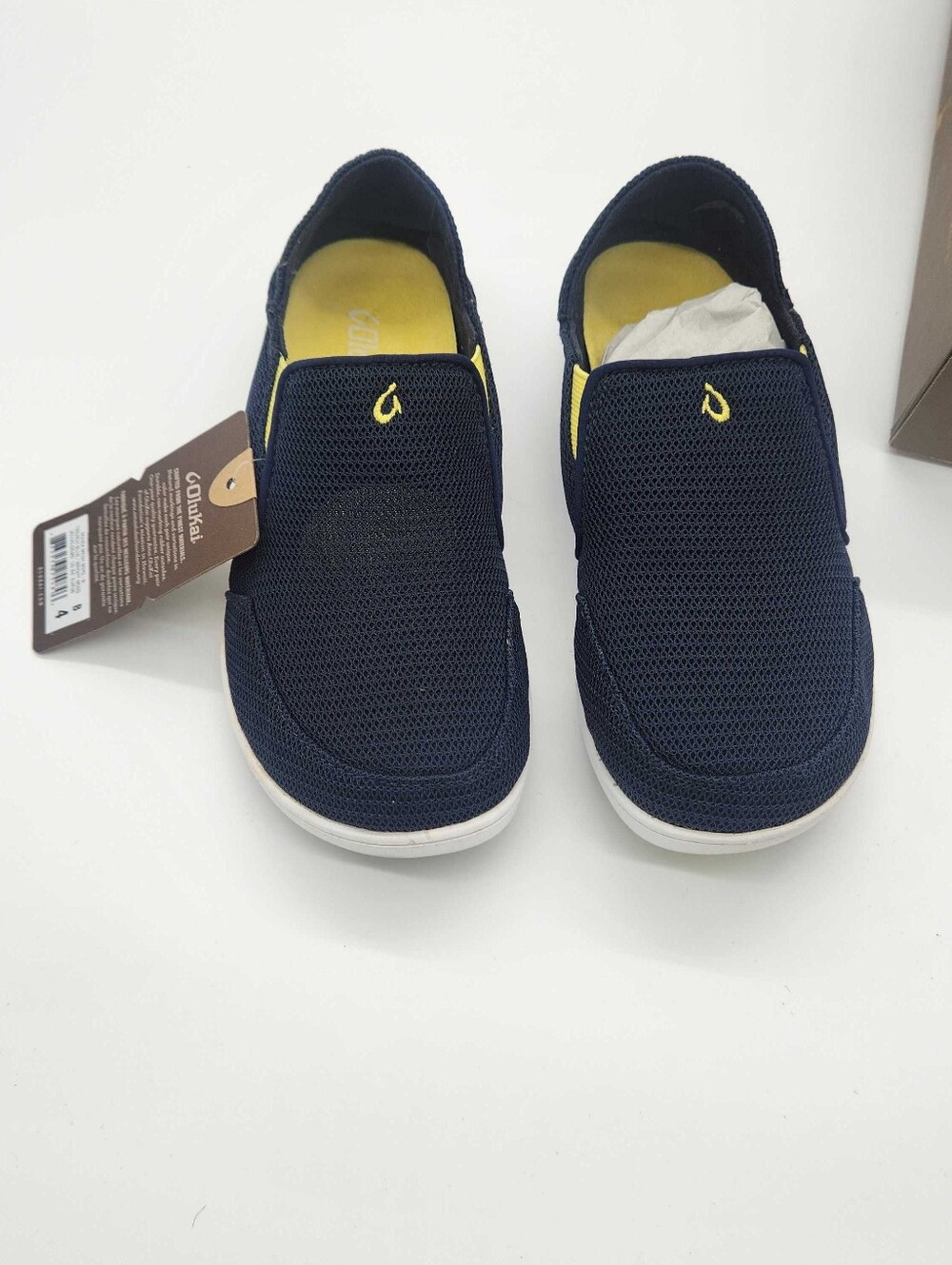 NWT OluKai Nohea Mesh Boys Slip-On Shoes Size 4 Trench Blue
